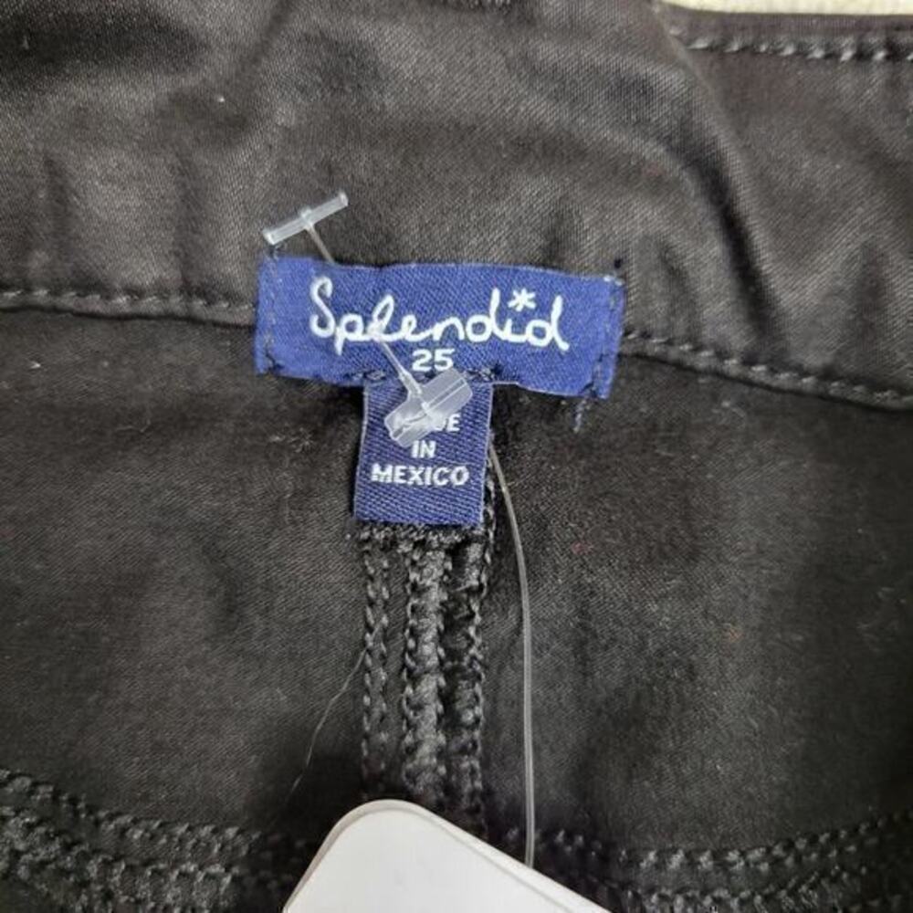 NWT‎ Splendid High Waist Ankle Skinny Jeans Black Lace Hem 25 - Picture 4 of 7